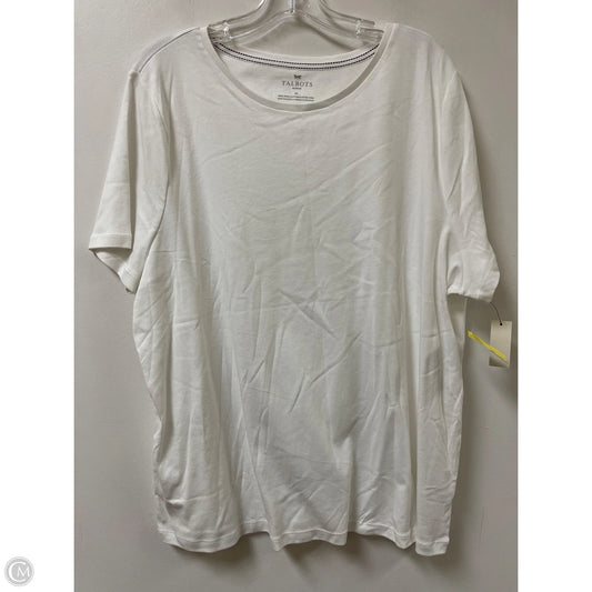 Top Short Sleeve By Talbots In White, Size: 3x