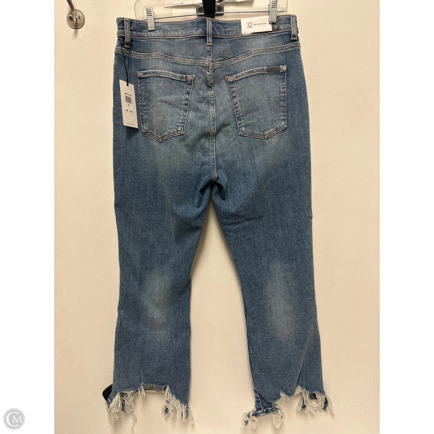 Jeans Straight By 7 For All Mankind In Blue Denim, Size: 14