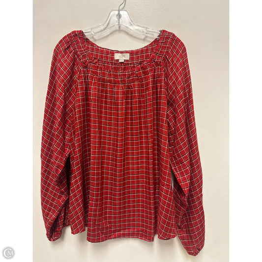 Top Long Sleeve By Loft In Red, Size: Xl