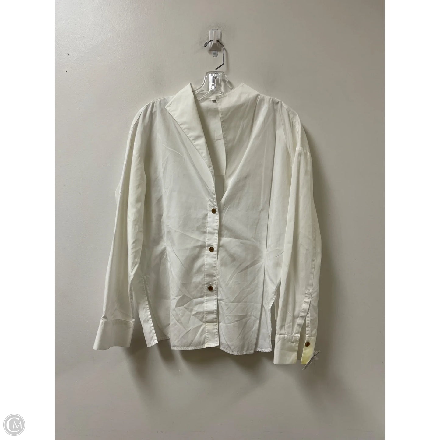 Blouse Long Sleeve By Vince In White, Size: M