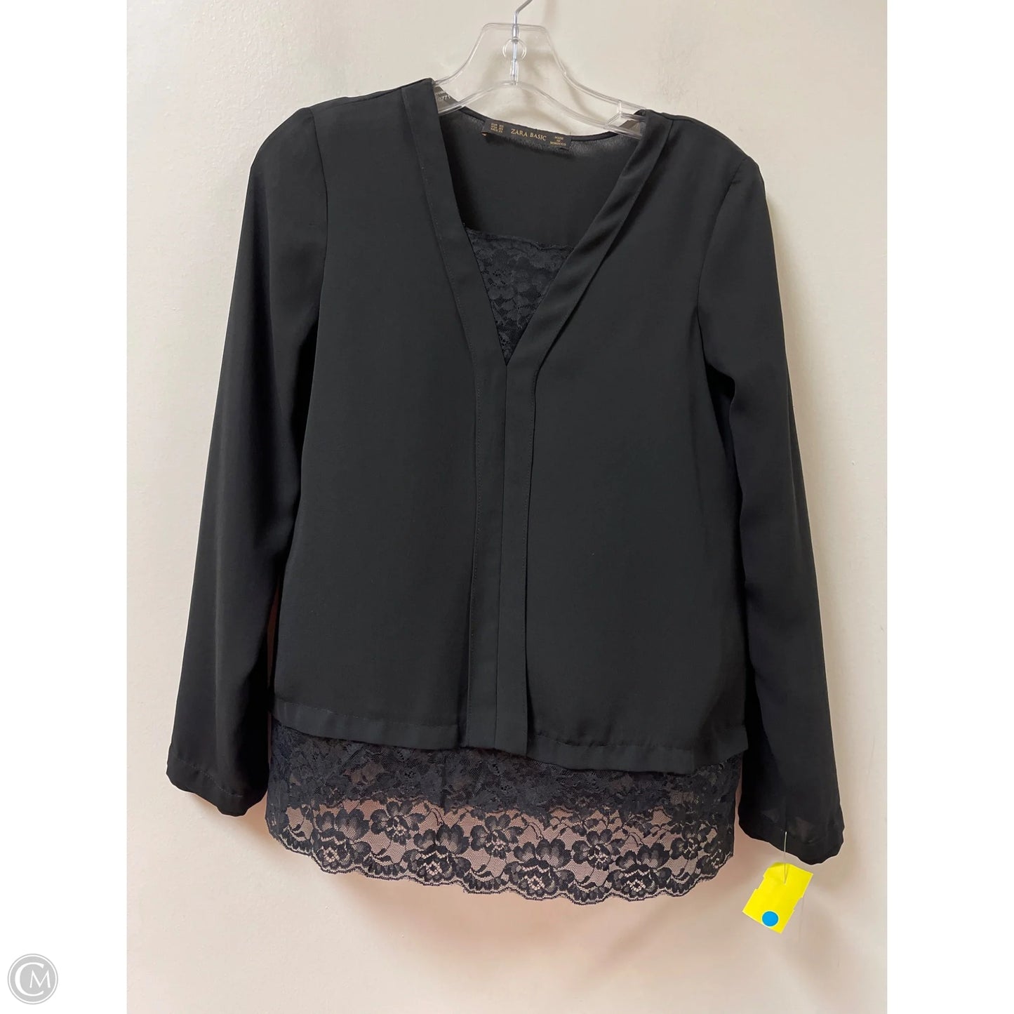 Top Long Sleeve By Zara In Black, Size: Xs