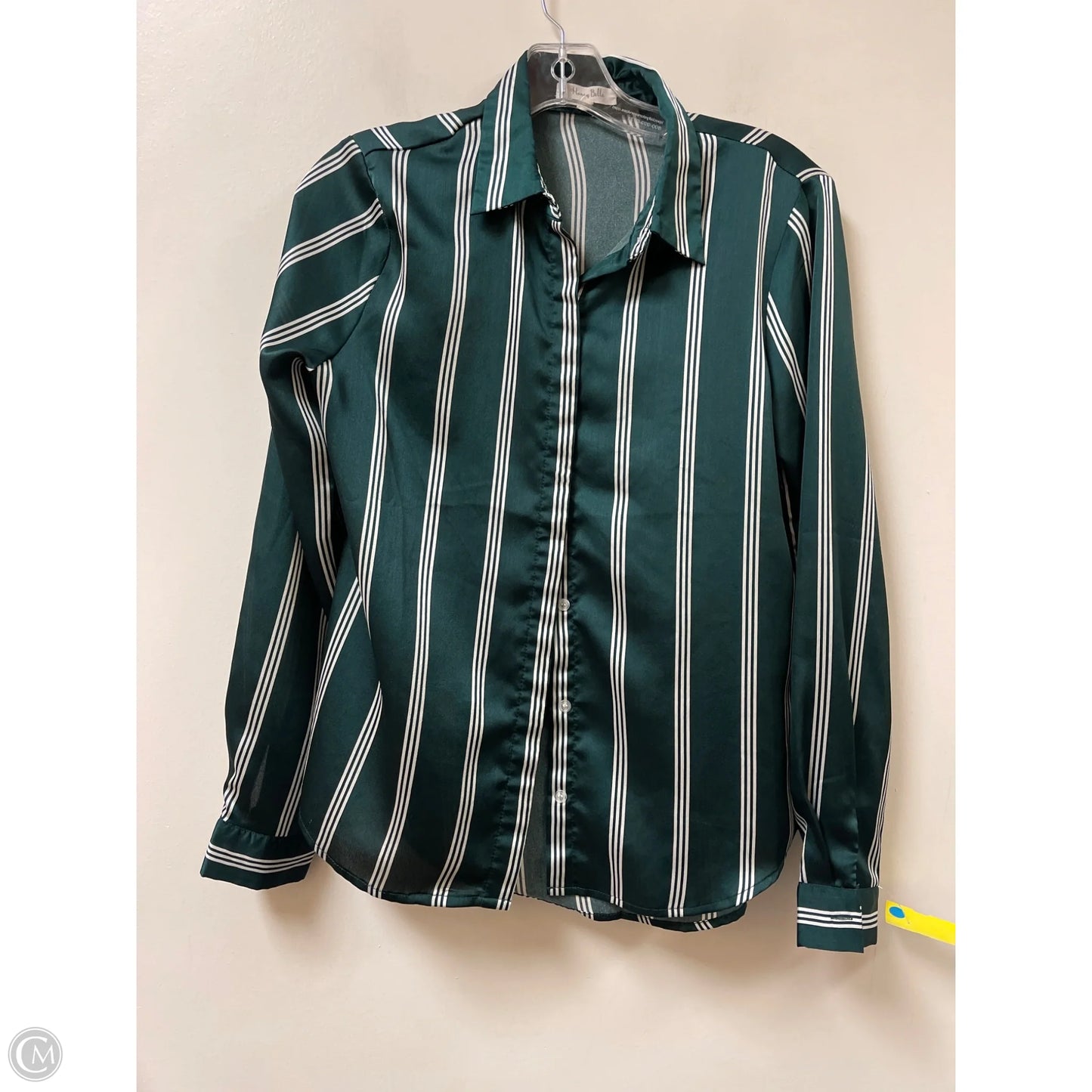 Blouse Long Sleeve By Clothes Mentor In Green, Size: S