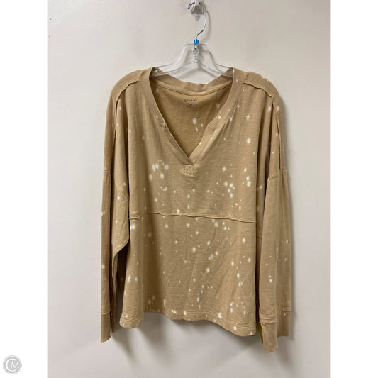 Top Long Sleeve By Wonderly In Tan, Size: 4x