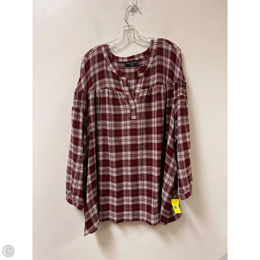 Top Long Sleeve By Lane Bryant In Red, Size: 4x