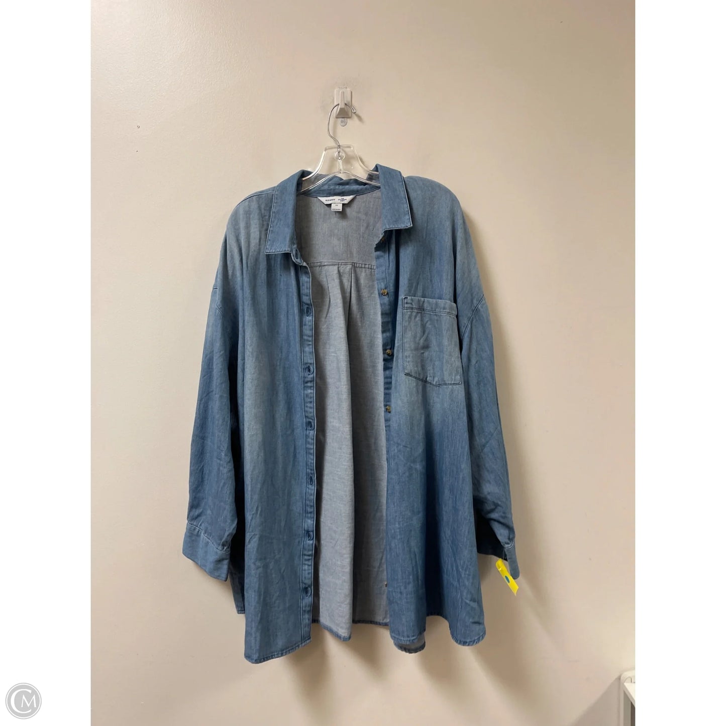 Blouse Long Sleeve By Old Navy In Blue, Size: 3x