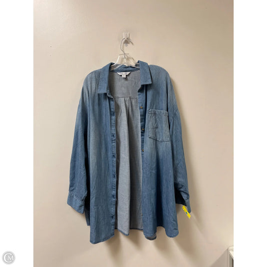 Blouse Long Sleeve By Old Navy In Blue, Size: 3x