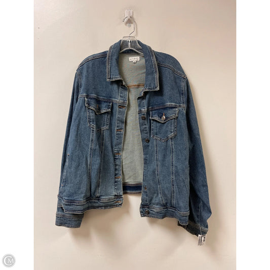 Blouse Long Sleeve By Wonderly In Blue Denim, Size: 4x