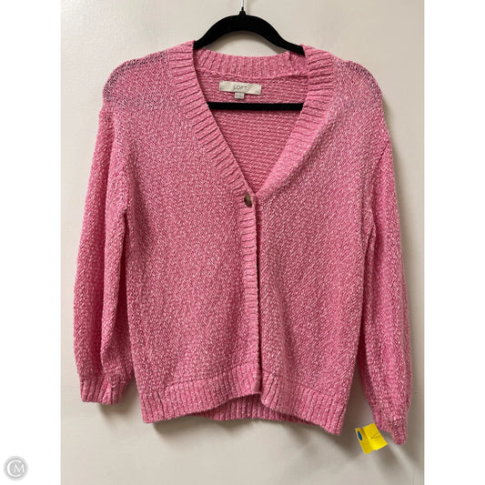Sweater Cardigan By Loft In Pink, Size: Xs