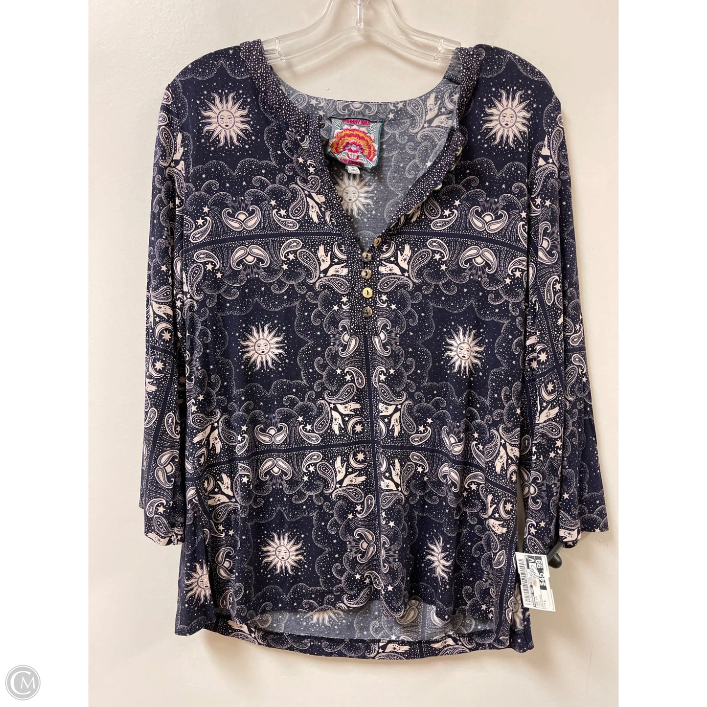 Top Long Sleeve By Johnny Was In Navy, Size: S