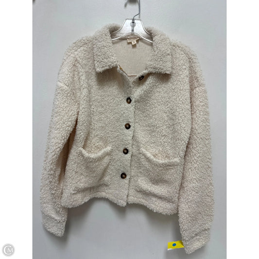 Jacket Faux Fur & Sherpa By Hem & Thread In Cream, Size: S
