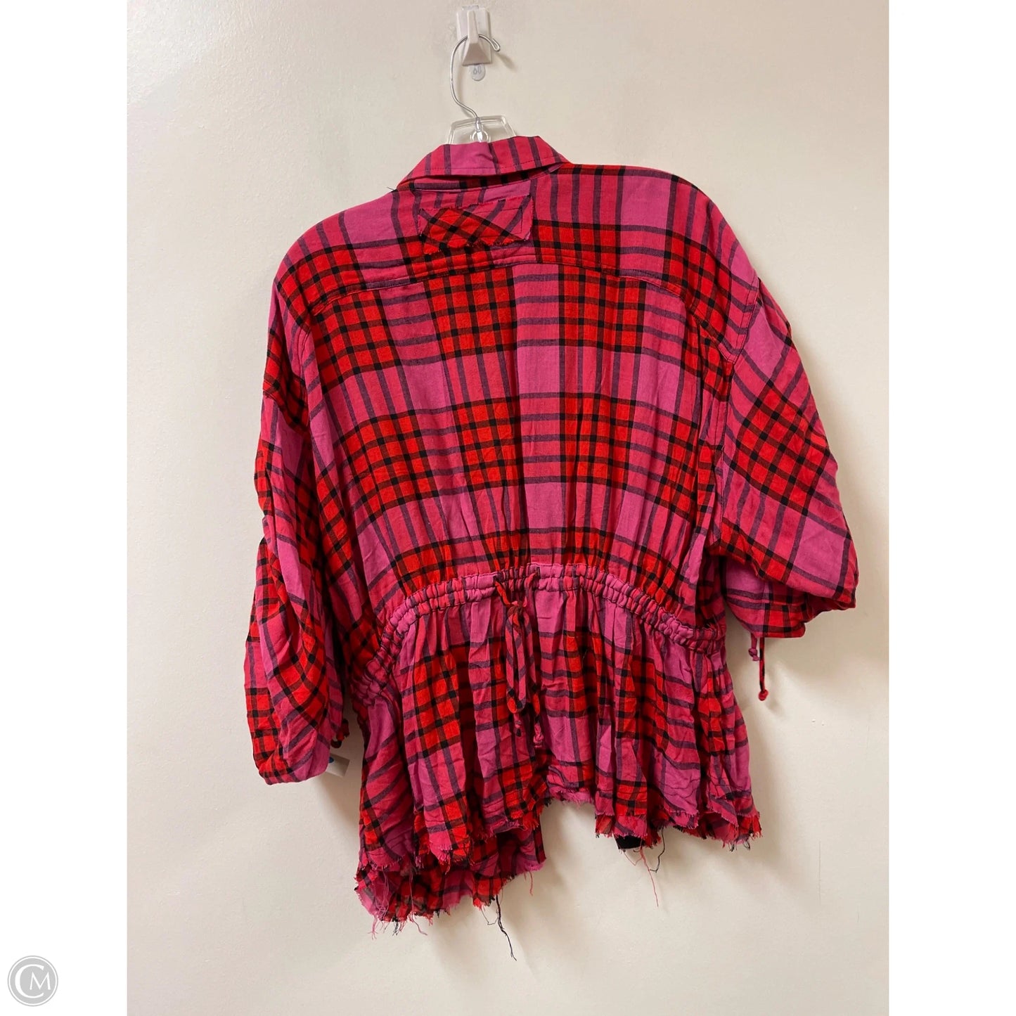 Blouse Short Sleeve By We The Free In Pink & Red, Size: L