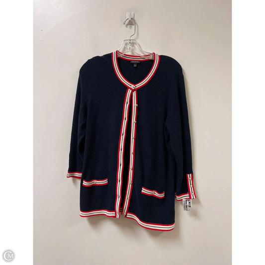 Sweater Cardigan By Talbots In Navy, Size: M
