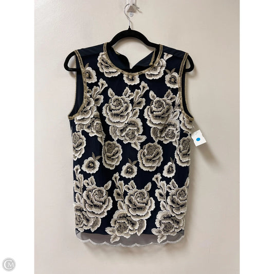 Top Sleeveless By T Tahari In Navy, Size: M