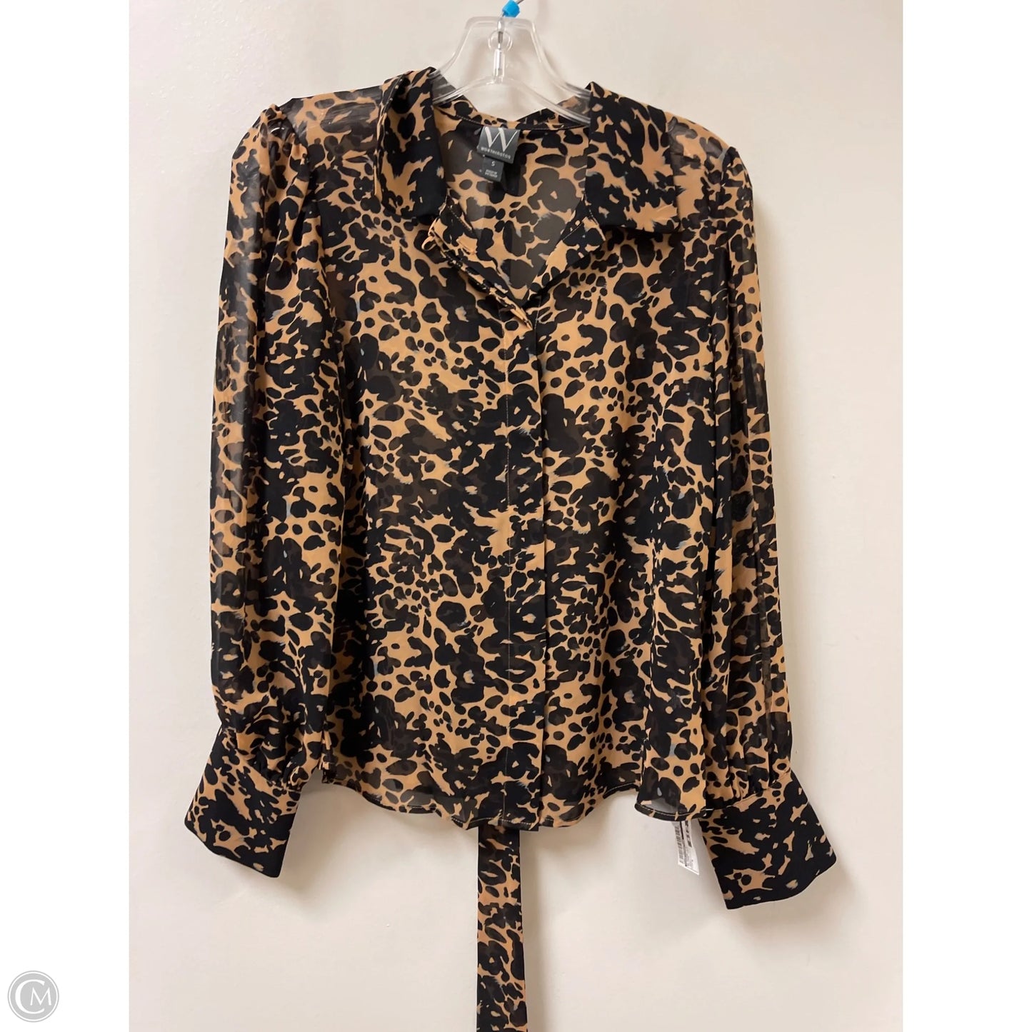 Blouse Long Sleeve By Worthington In Animal Print, Size: S