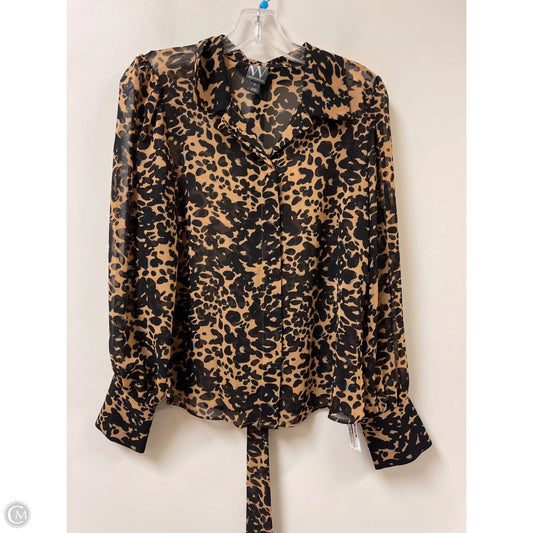 Blouse Long Sleeve By Worthington In Animal Print, Size: S