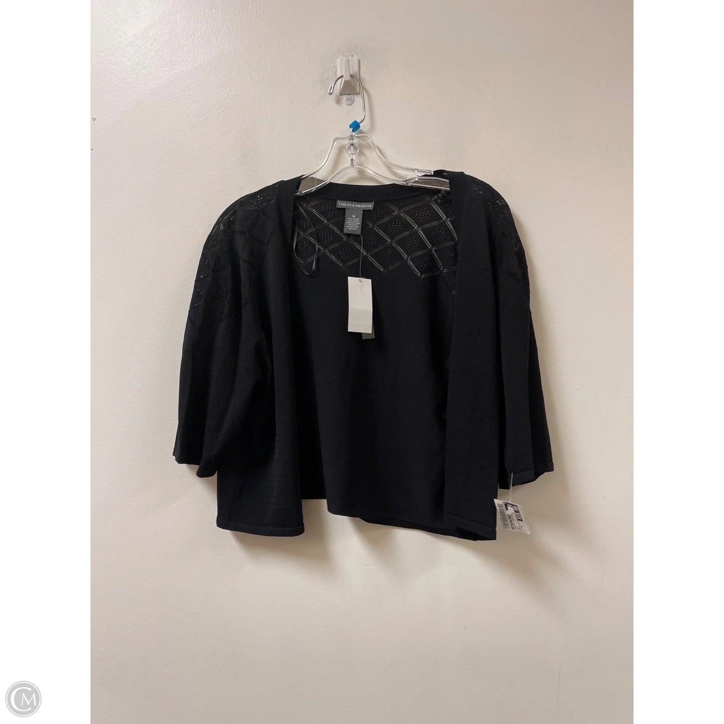 Sweater Cardigan By Chelsea And Theodore In Black, Size: Xl