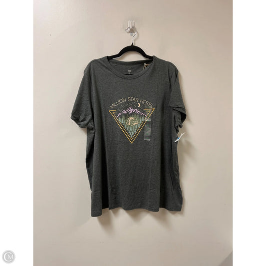 Top Short Sleeve By Dip In Grey, Size: 2x