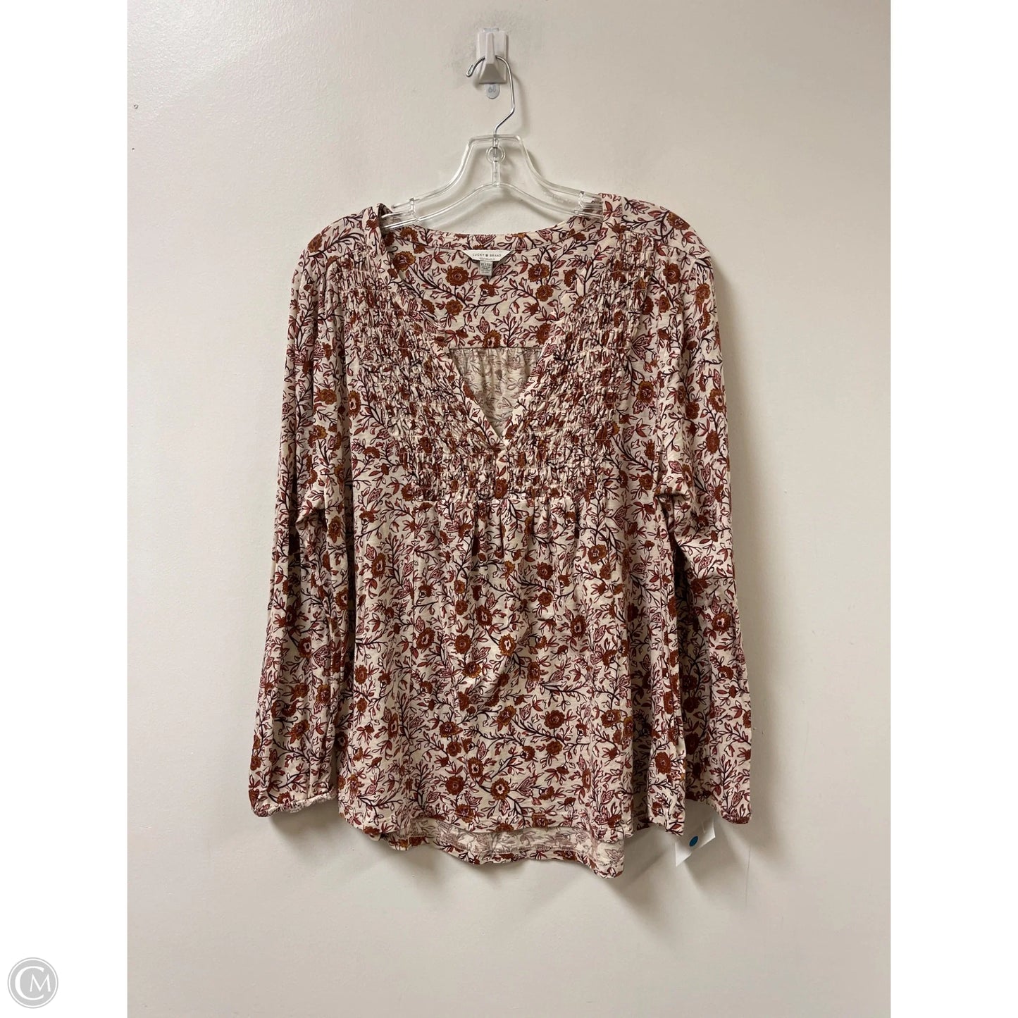 Top Long Sleeve By Lucky Brand In Floral Print, Size: Xl