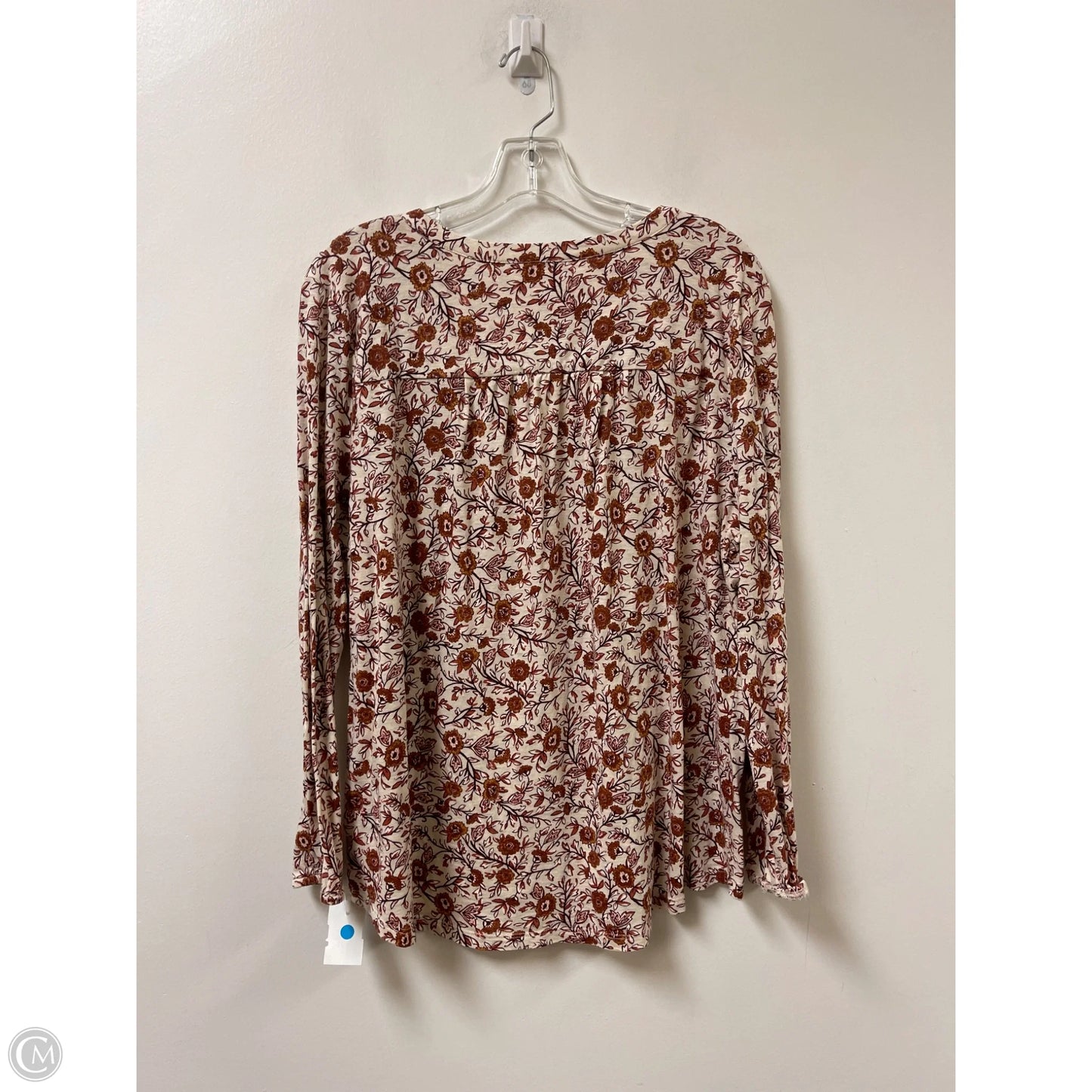 Top Long Sleeve By Lucky Brand In Floral Print, Size: Xl