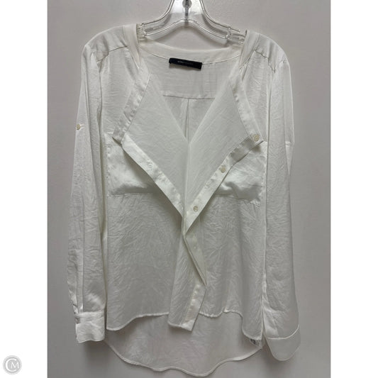 Blouse Long Sleeve By Bcbgmaxazria In White, Size: 1x