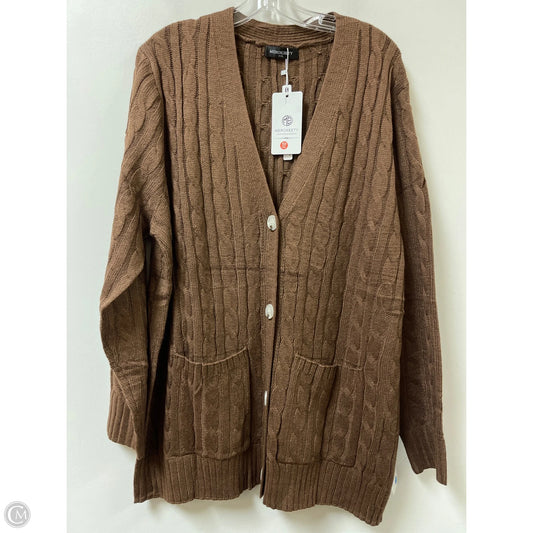 Sweater Cardigan By Merokeety In Brown, Size: 1x
