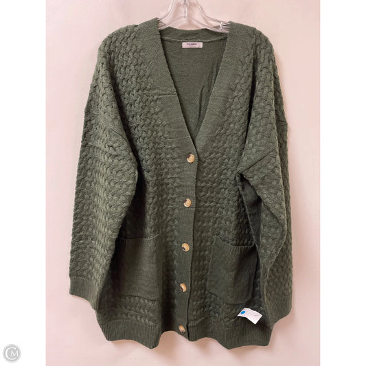 Sweater Cardigan By Zeagoo In Green, Size: 2x