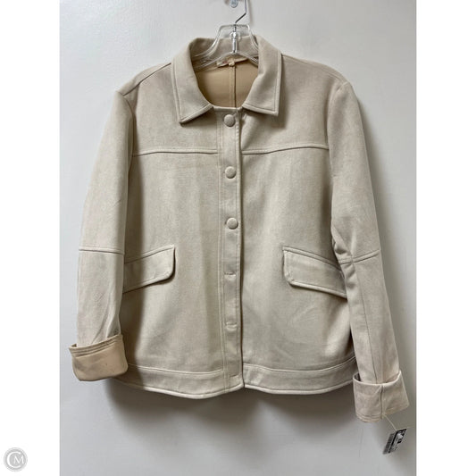 Jacket Shirt By Solitaire In Cream, Size: Xl