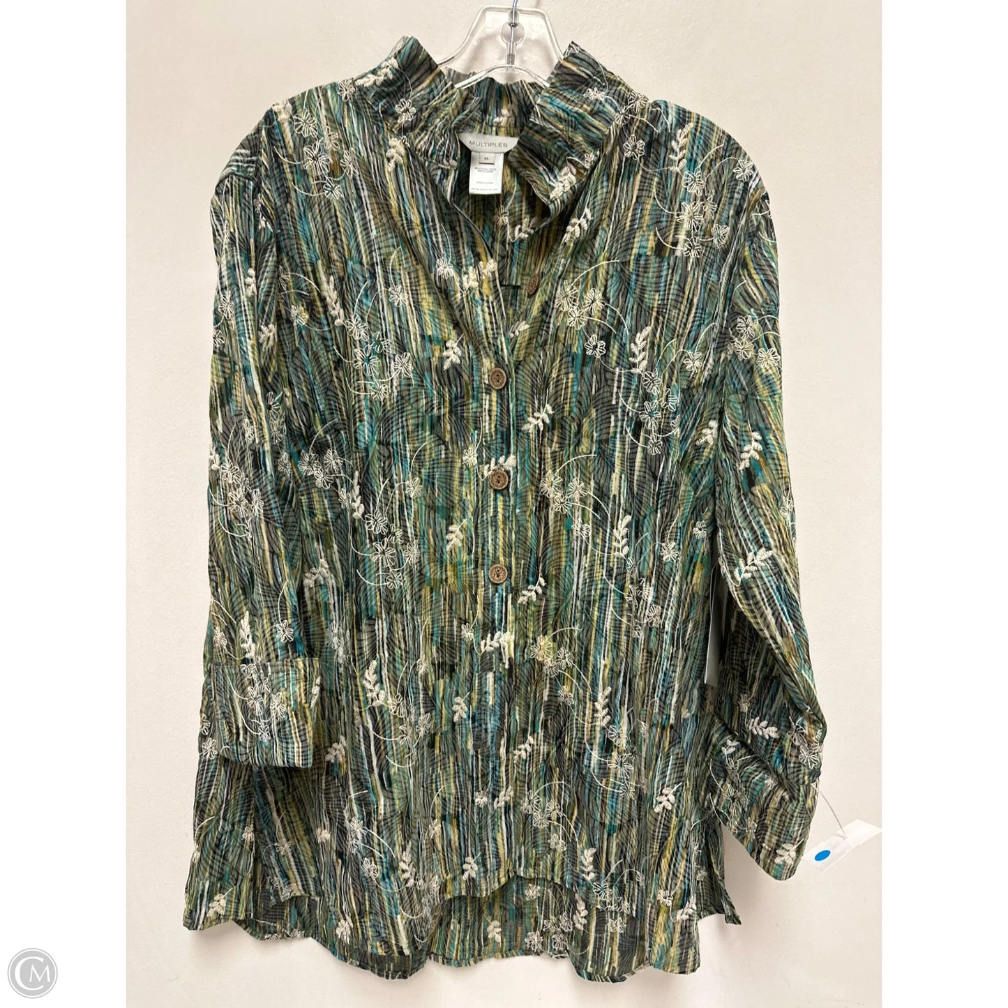 Tunic Long Sleeve By Multiples In Green, Size: Xl