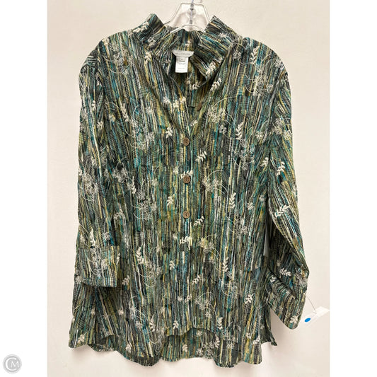 Tunic Long Sleeve By Multiples In Green, Size: Xl