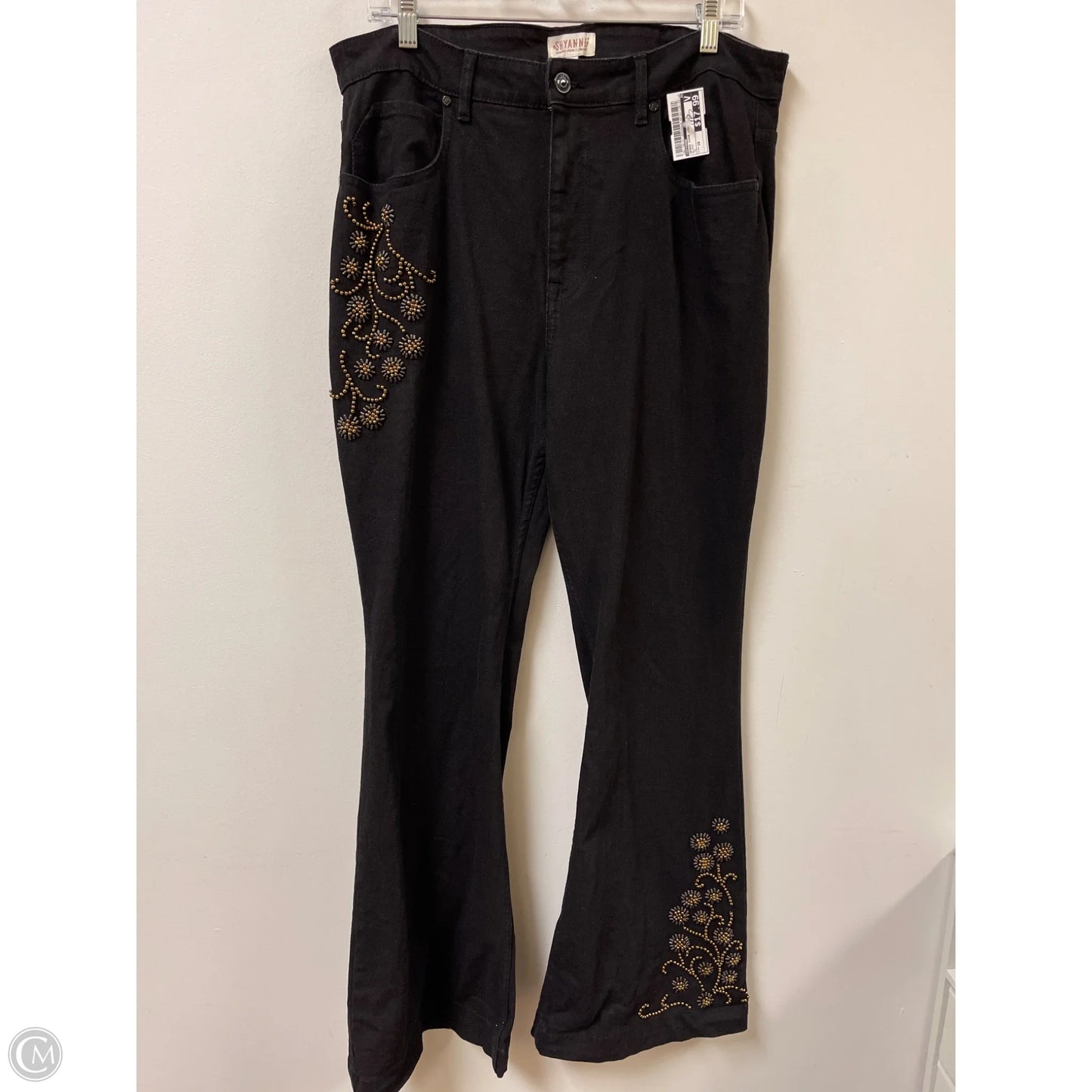 Jeans Wide Leg By Shyanne In Black, Size: 16