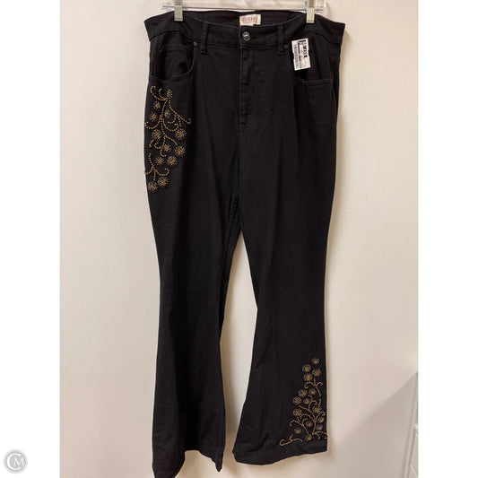 Jeans Wide Leg By Shyanne In Black, Size: 16