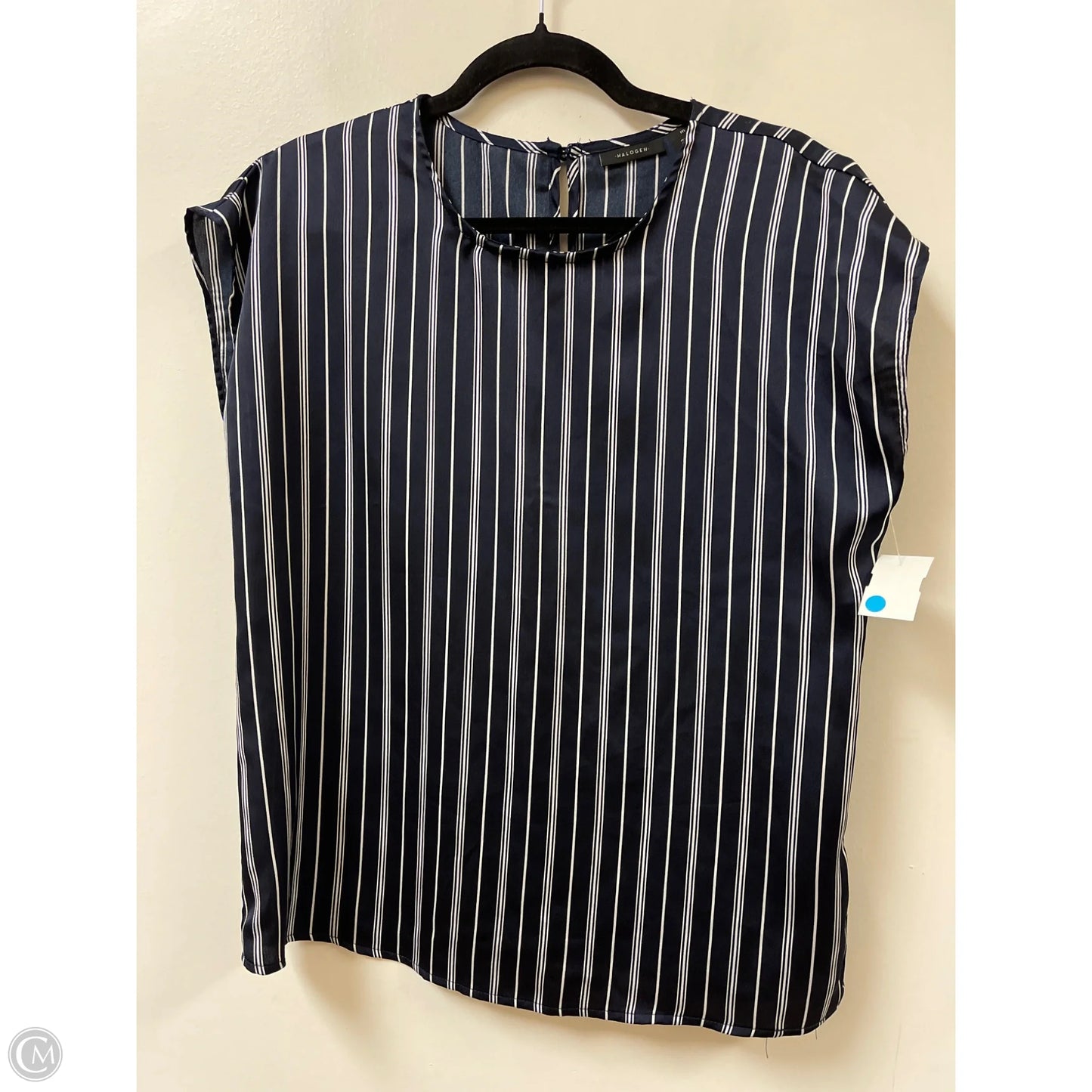 Top Short Sleeve By Halogen In Navy, Size: M