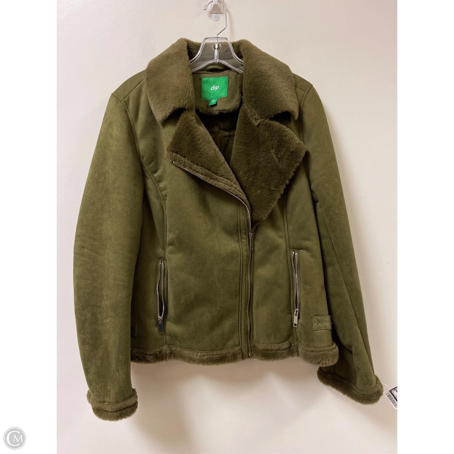 Jacket Faux Fur & Sherpa By Dip In Green, Size: Xl