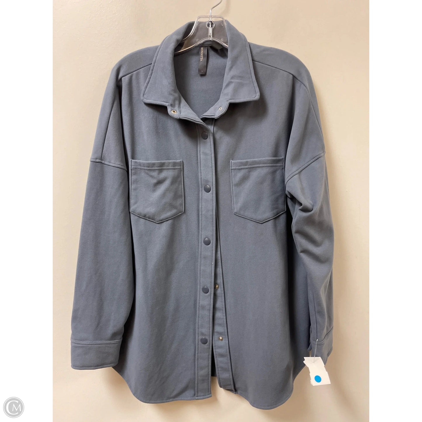 Blouse Long Sleeve By Mondetta In Grey, Size: L