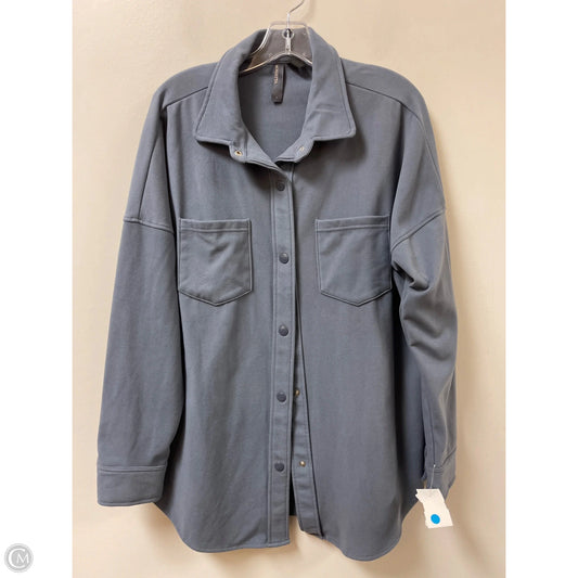 Blouse Long Sleeve By Mondetta In Grey, Size: L