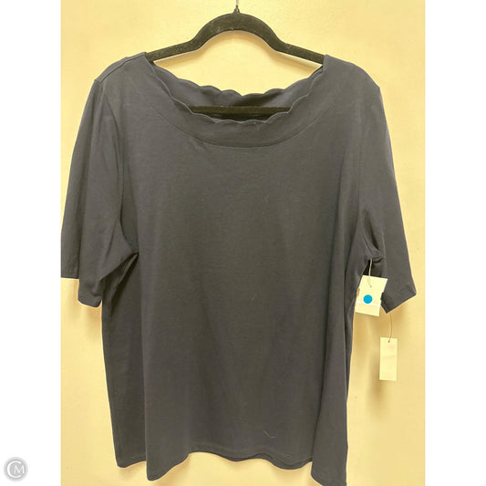 Top Short Sleeve By Talbots In Navy, Size: Xl