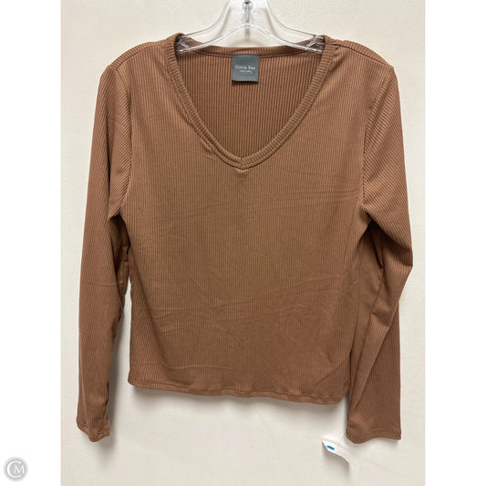 Top Long Sleeve By Olivia Rae In Bronze, Size: L