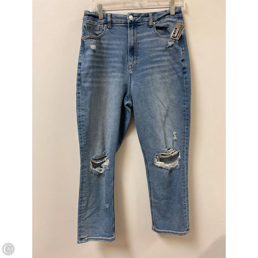 Jeans Straight By American Eagle In Blue Denim, Size: 8