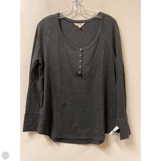 Top Long Sleeve By Terra & Sky In Grey, Size: Xl