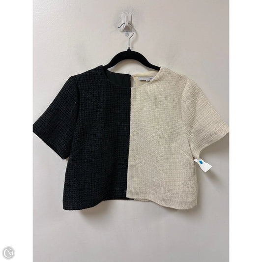 Top Short Sleeve By Naked Zebra In Black & Cream, Size: L