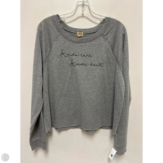 Top Long Sleeve By True Craft In Grey, Size: Xl