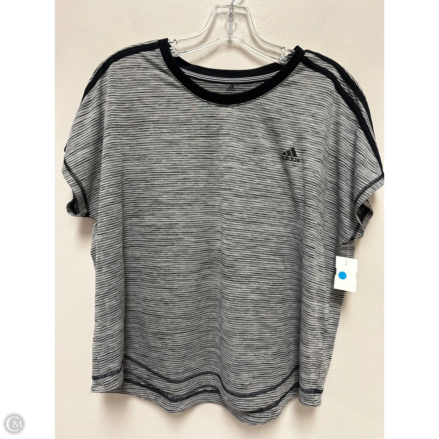 Athletic Top Short Sleeve By Adidas In Grey, Size: Xl
