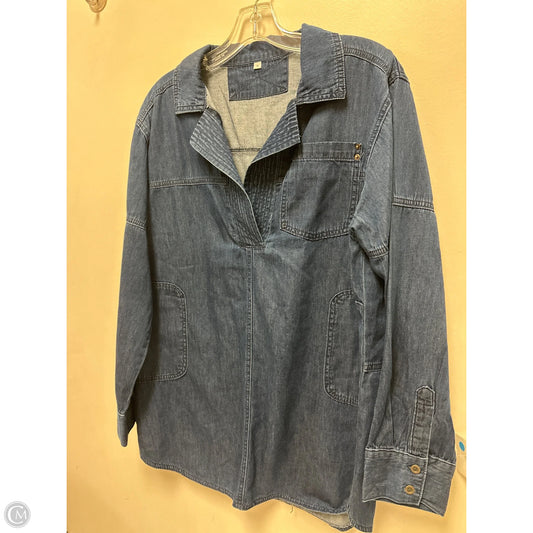 Tunic Long Sleeve By Clothes Mentor In Blue, Size: M