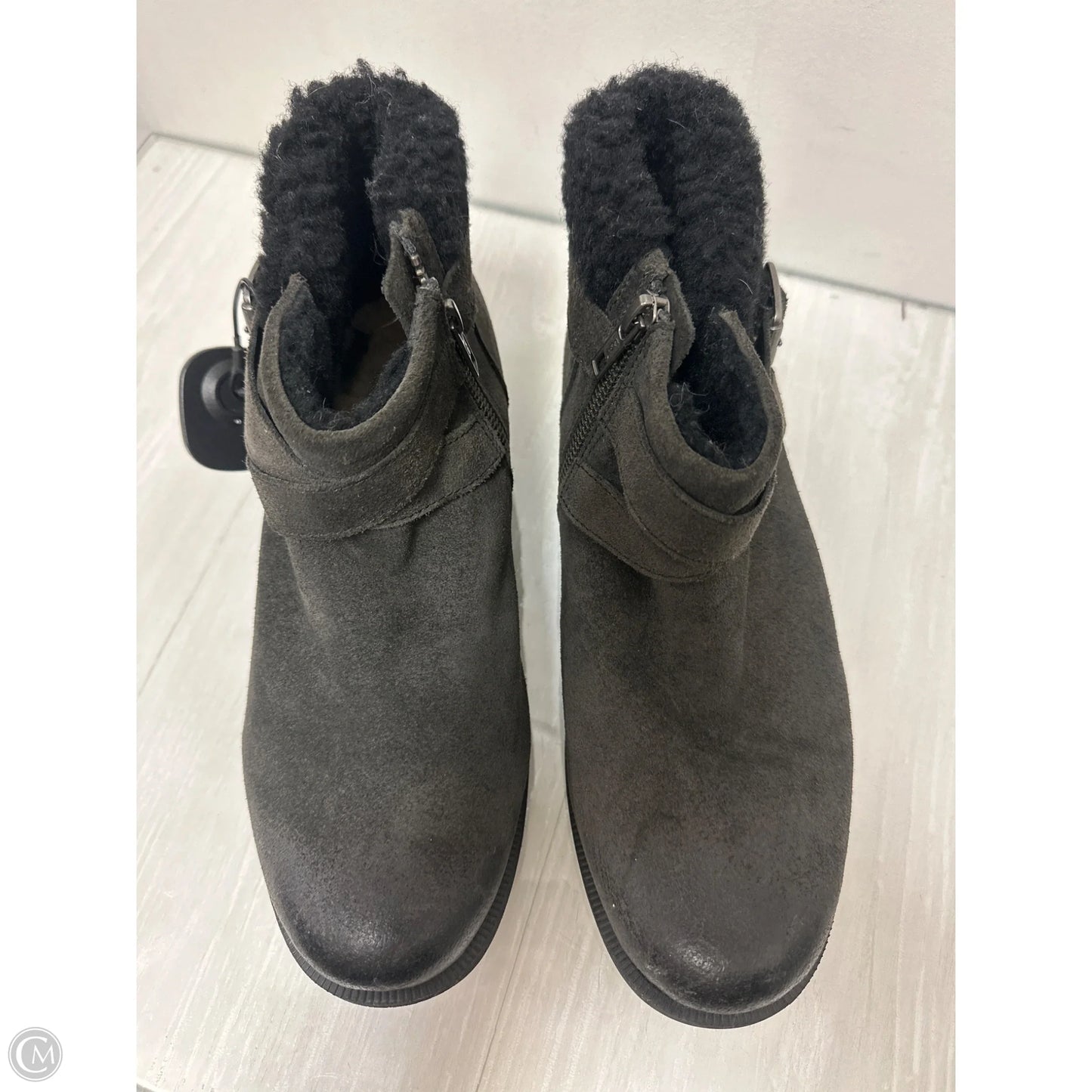 Boots Designer By Ugg In Grey, Size: 9