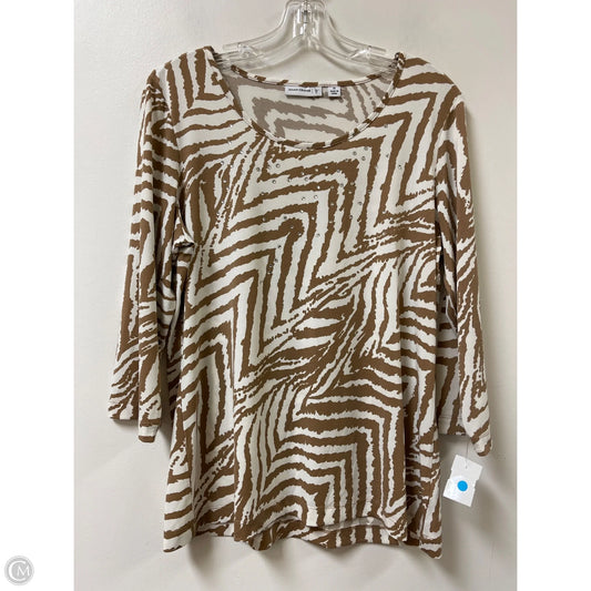 Top Long Sleeve By Susan Graver In Tan, Size: M