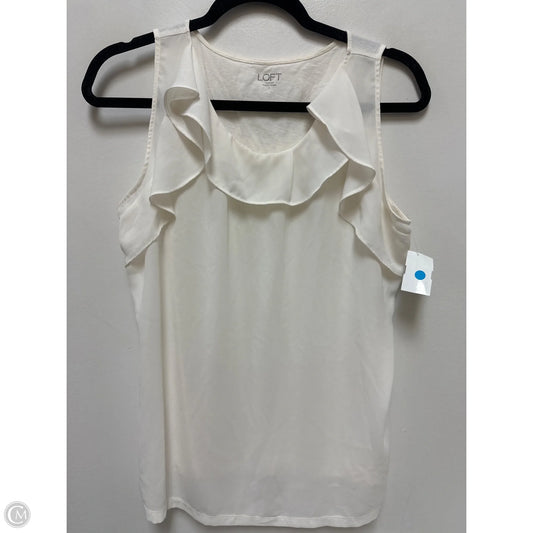 Top Sleeveless By Loft In Cream, Size: L