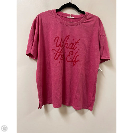 Top Short Sleeve By Maurices In Pink, Size: Xl