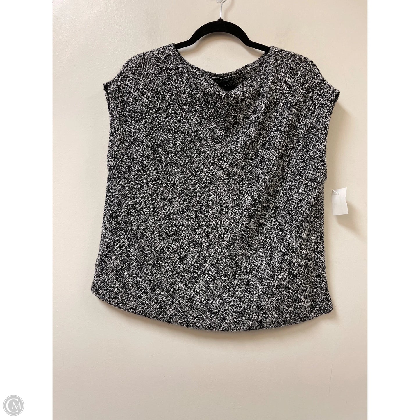 Sweater Short Sleeve By Eileen Fisher In Black & White, Size: S