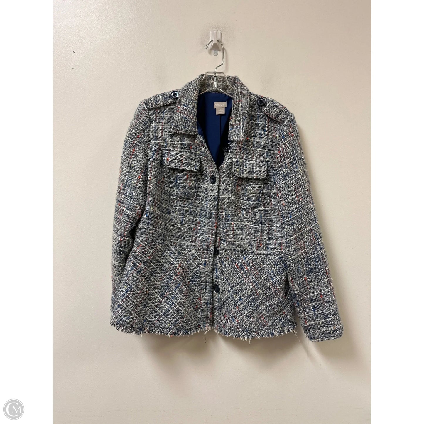 Blazer By Chicos In Blue, Size: M