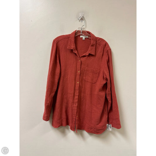 Blouse Long Sleeve By Anne Klein In Orange, Size: Xl